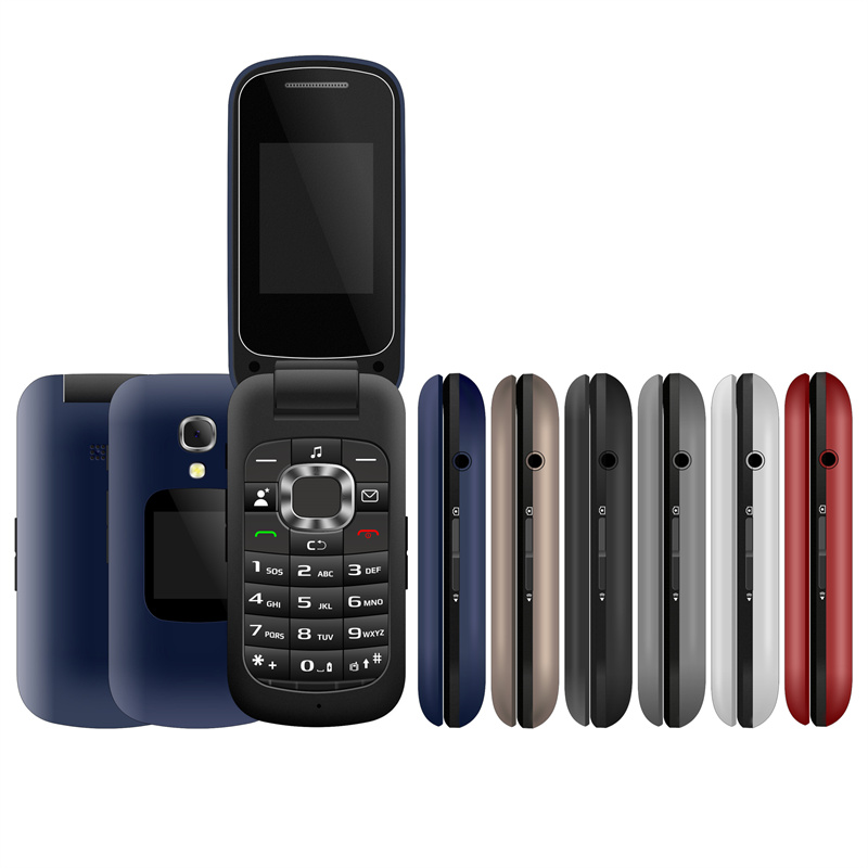 2,0/1,3-дюймовый 2G GSM телефон-раскладушка с двойным экраном, фонариком и камерой